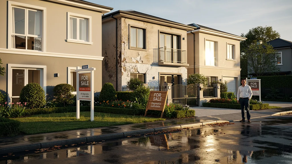 Comparaison hyper-réaliste des délais de vente de trois maisons similaires en ville avec diagnostics à jour ou non