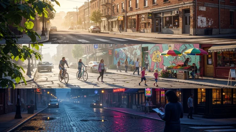 Analyse d’un quartier en trois passages à différents horaires révélant un détail transformateur