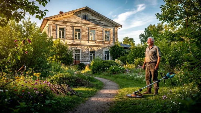 Débroussaillage des abords révélant une maison charmante et soignée, éveillant un nouvel intérêt