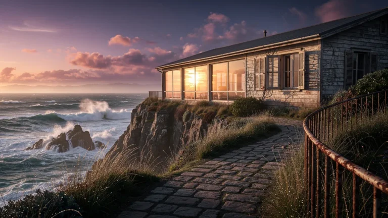 Vue hyperréaliste d’une maison côtière isolée illustrant la vraie valeur d’un bien côtier